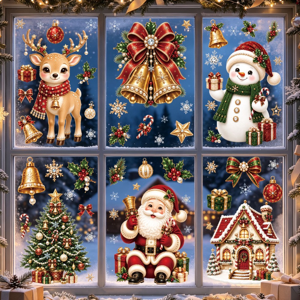 Snowflake Window Decal - Noel 2027 Yeni Pencere Çıkartmaları Sevimli