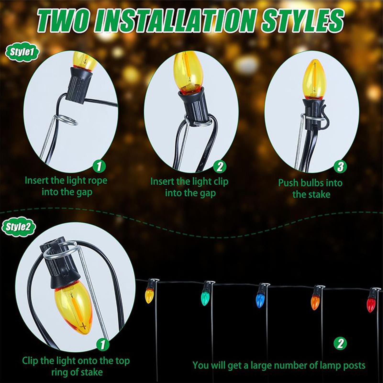 Christmas Lights Outdoor - Noel Işık Çubukları 30 cm Çim