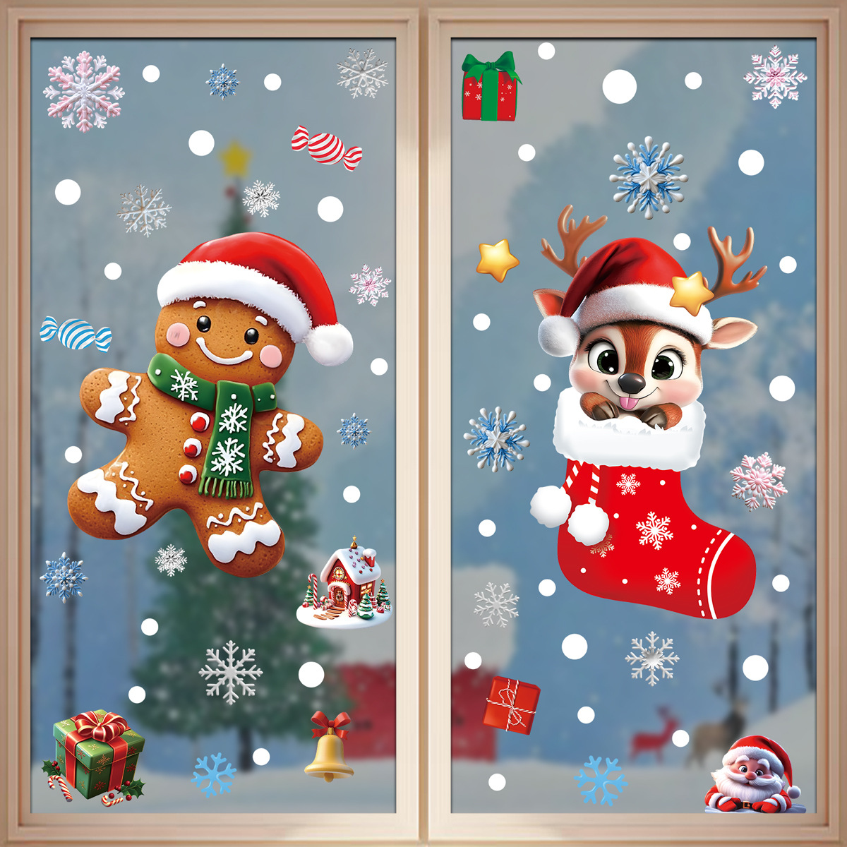 2025 Noel Statik Sarılmak Çıka - Snowflake Window Decal incelemesi ve fiyatı