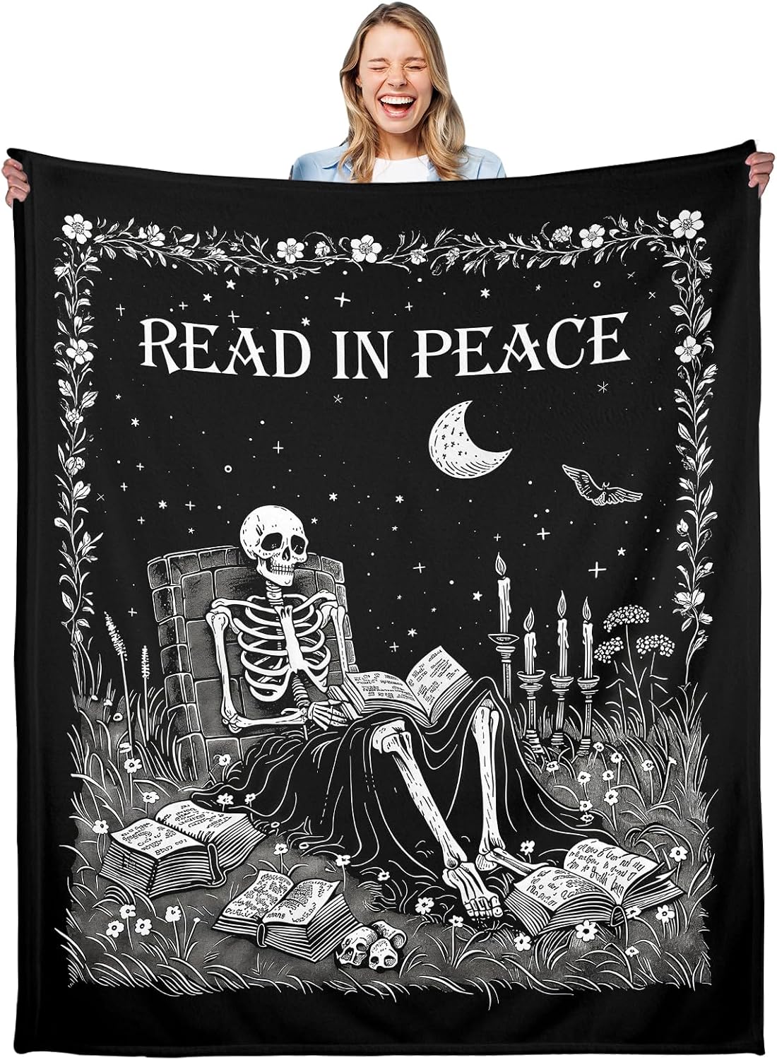 Gotik Cadılar Kitap Okuma Batt - Christmas Throw Blanket incelemesi ve fiyatı